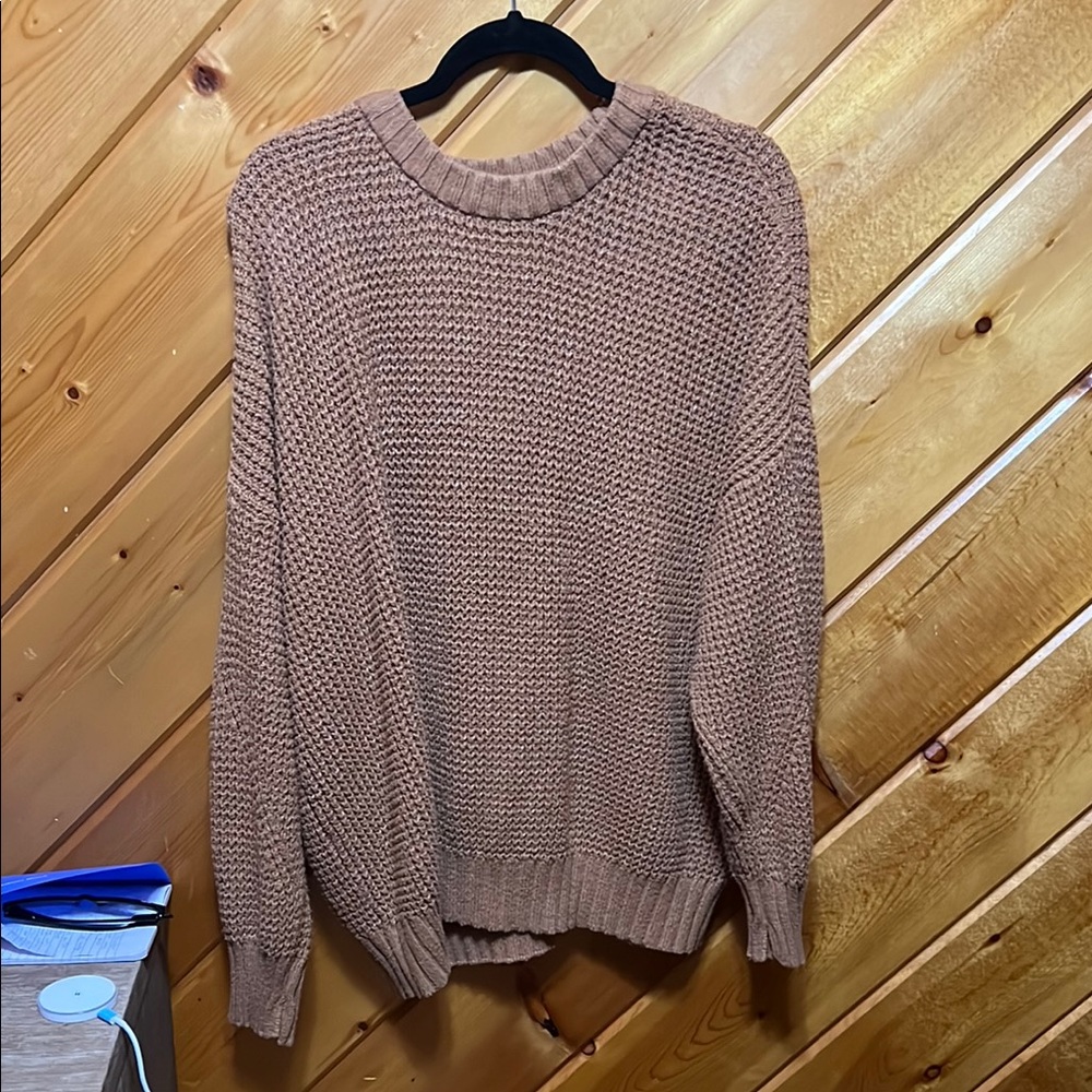 American Eagle Outfitters Brown Crewneck Sweater